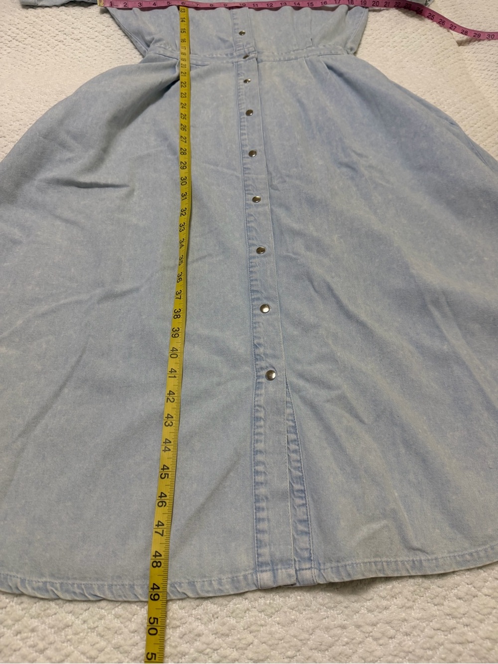 Vintage Rio Brand Denim Short Sleeve Button Down Dress Women’s Size Small - Picture 11 of 16